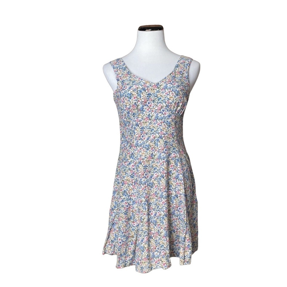 Vintage 90s Rampage Floral Rayon Mini Dress M